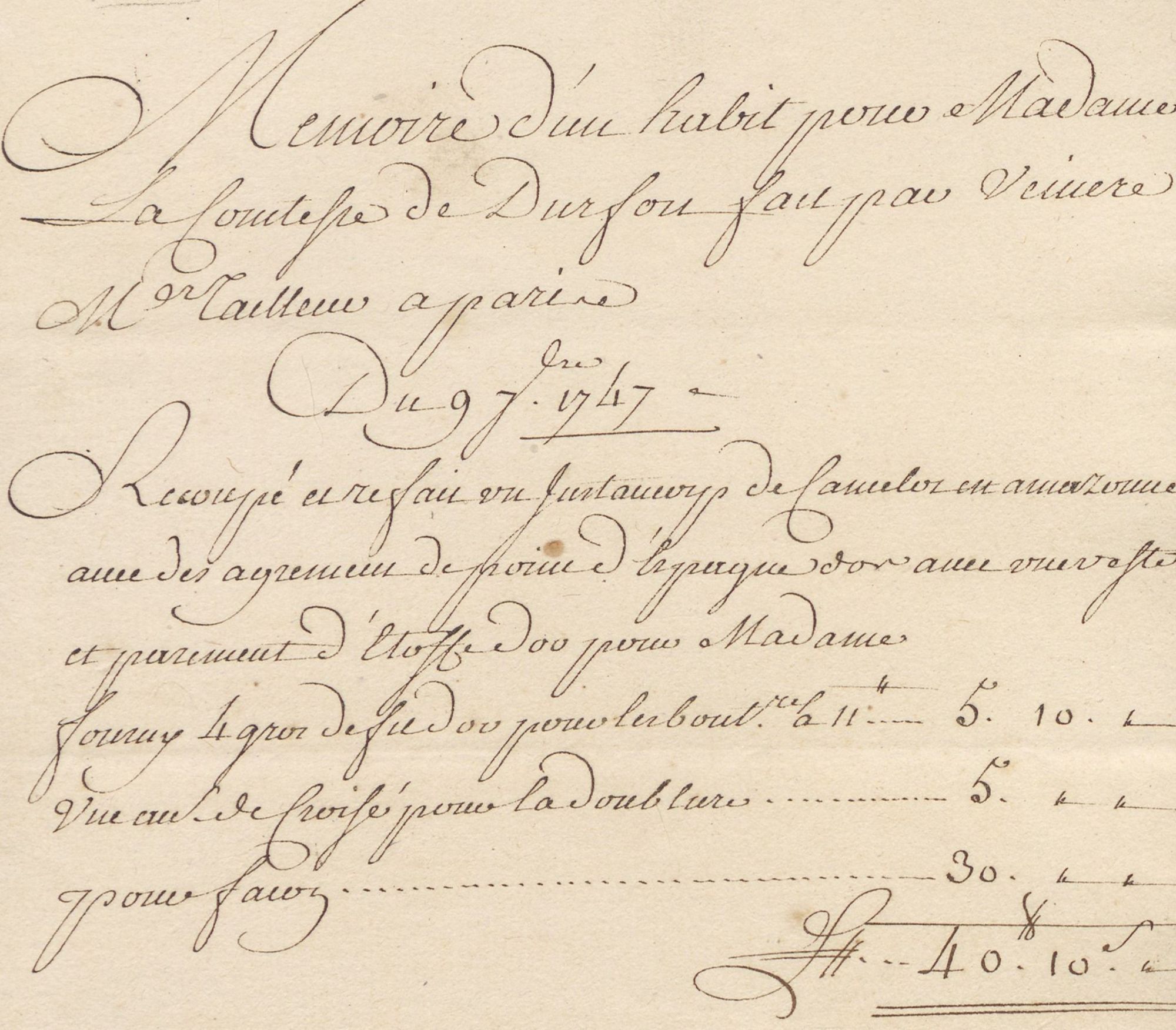 Habillement et parures au milieu du 18e siècle 