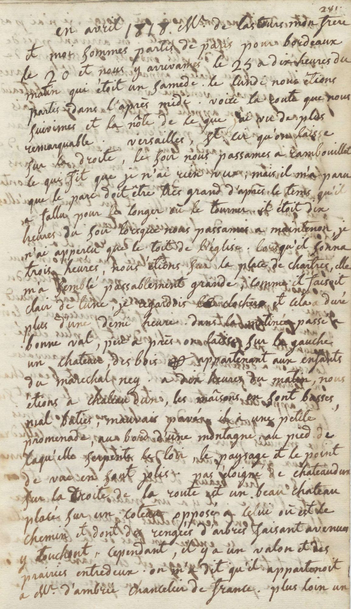 Avril 1818. Paris - Bordeaux - Agen : impressions de voyage 